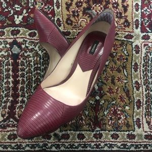 MANGO burgundy heels